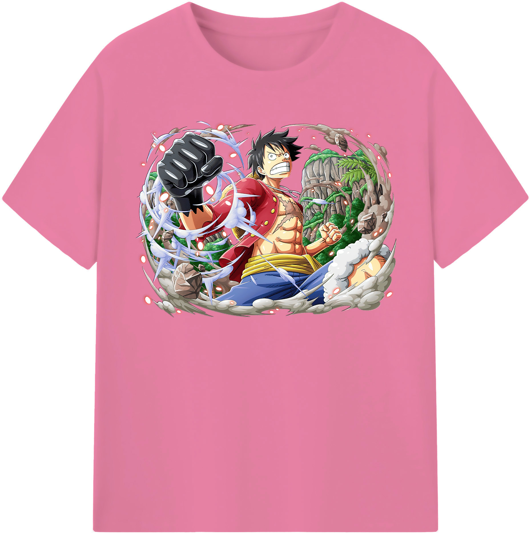 ワンピース モンキー・D・ルフィ ONE PIECE Monkey D. Luffy 綿100％半袖Tシャツ（フロントプリント）